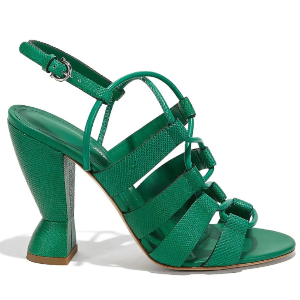 SALVATORE FERRAGAMO - Sculptural Karung heel sandals